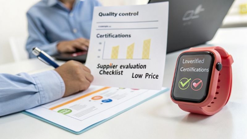 Smartwatch with supplier evaluation and quality control insights