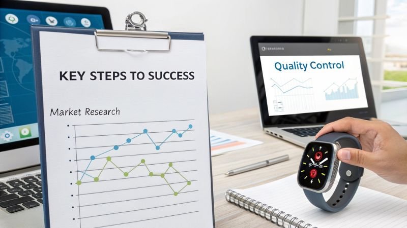Smartwatch with key steps to success and quality control analysis