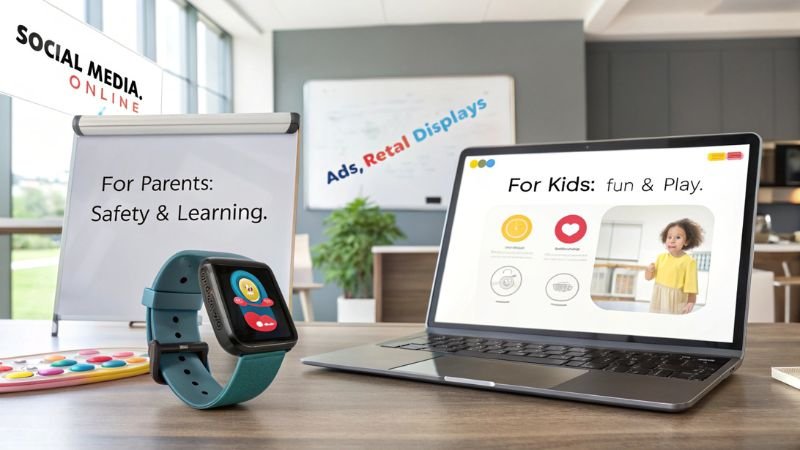 Smartwatch marketing focus for parents and kids