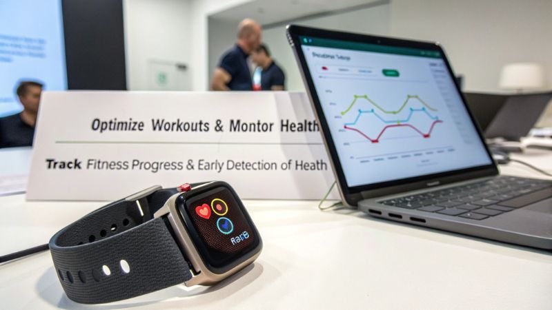 Smartwatch tracking fitness progress and early health detection with advanced monitoring features.